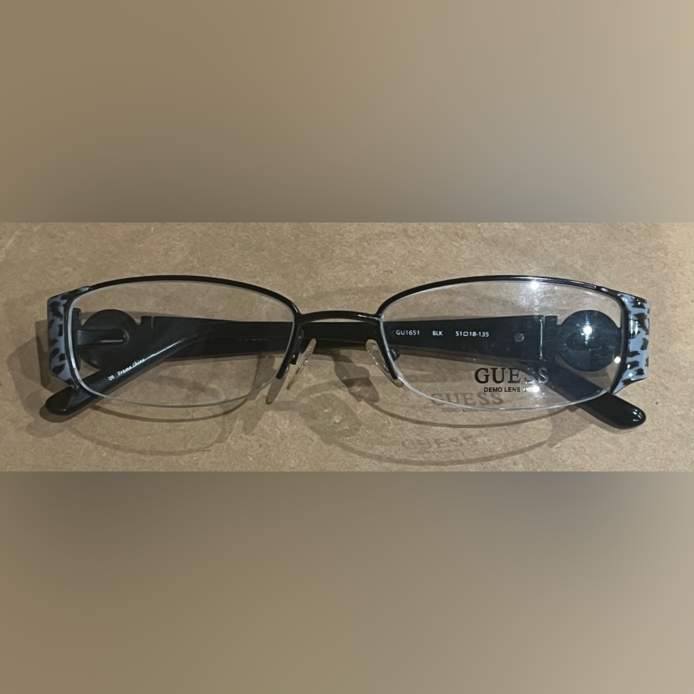 GUESS Leopard Eyeglasses GU1651 GRN Frames Half‎ Rimless 51 18 135 Flex Hinge.